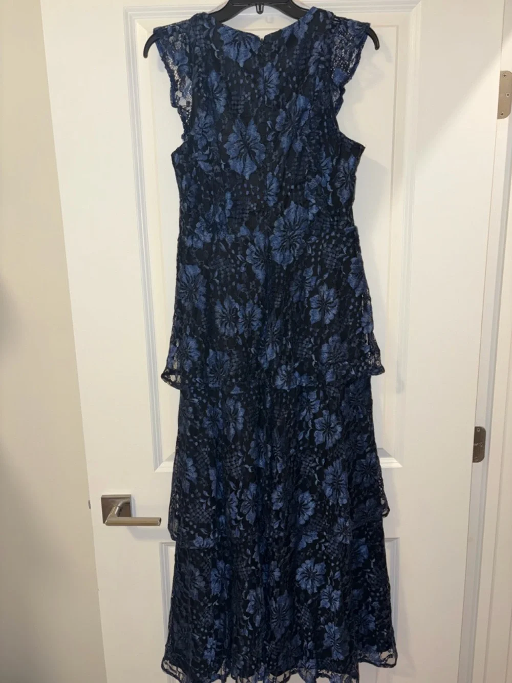 Lulu's Navy and Black Floral Lace Maxi Dress - Picture 3 of 6